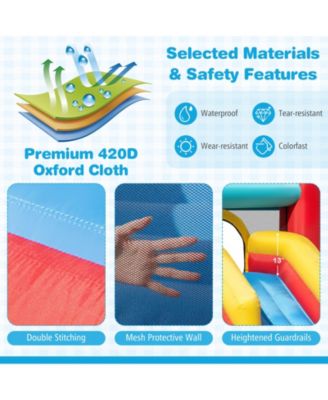 Inflatable Bounce House 5-in-1 Ice Cream Jumping Castle w/ 480W Blower