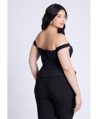 Women's Plus Size Off The Shoulder Peplum Top
