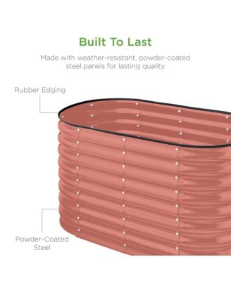 4' x 2' x 2' Raised Metal Oval Garden Bed Planter Box for Vegetables and Flowers