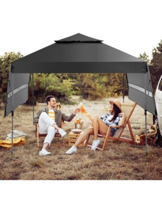 Outdoor Instant Pop-up Canopy Tent with Dual Half Awnings