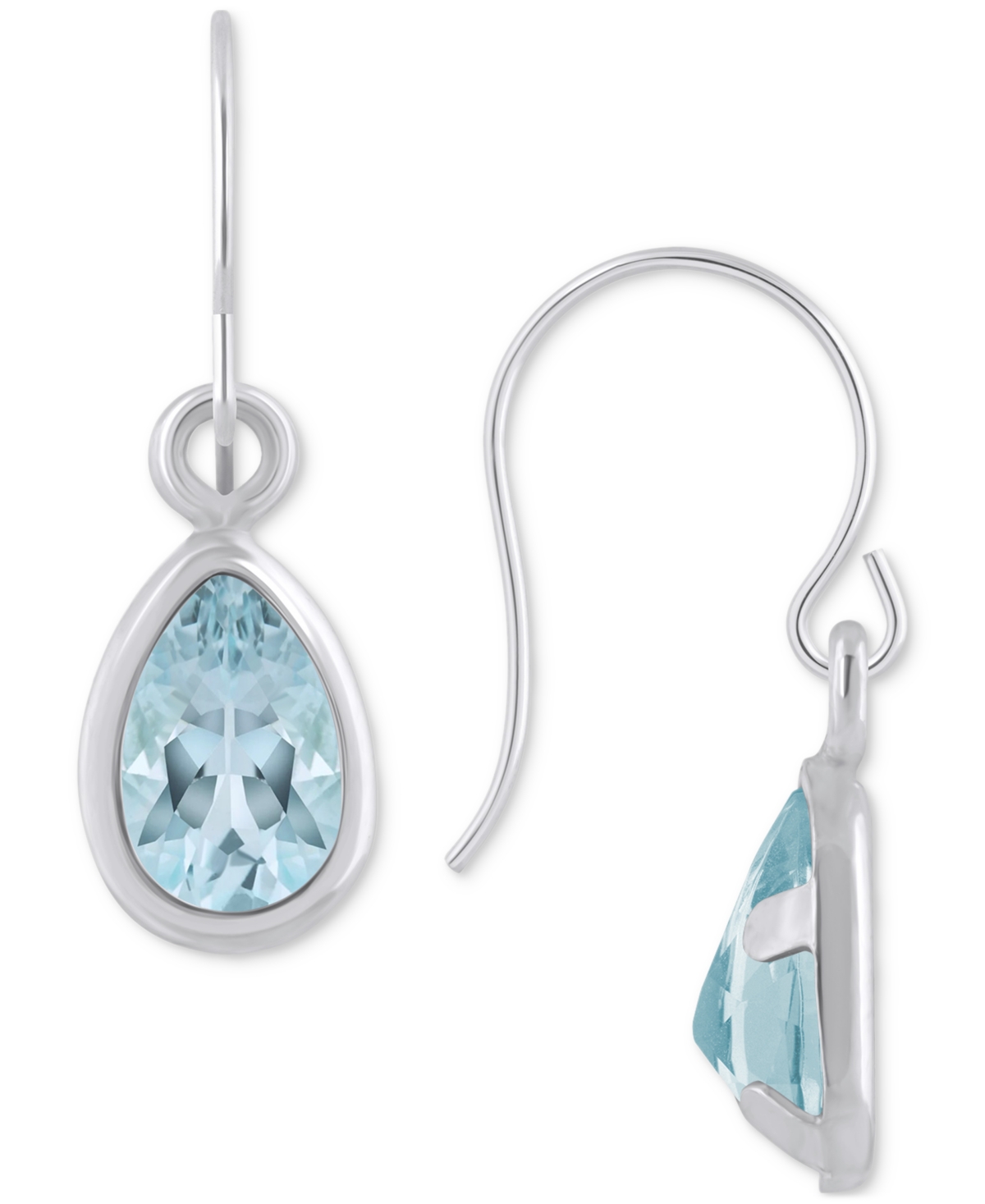 Macy's Amethyst Pear Bezel Drop Earrings (3/4 Ct. T.w) In 10k Gold (also In Additional Gemstones) In Multi