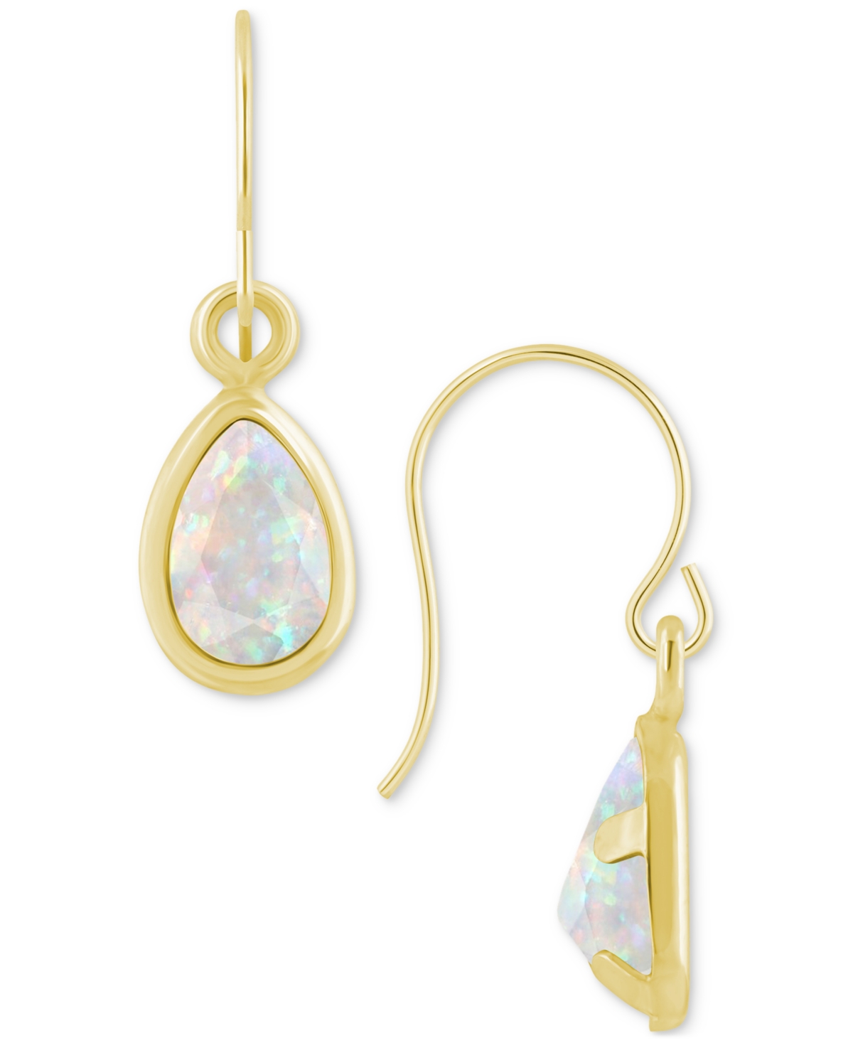 Macy's Amethyst Pear Bezel Drop Earrings (3/4 Ct. T.w) In 10k Gold (also In Additional Gemstones) In Multi