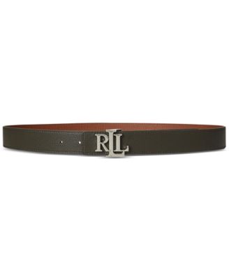 Lauren Ralph Lauren Logo Reversible Pebbled Leather Belt