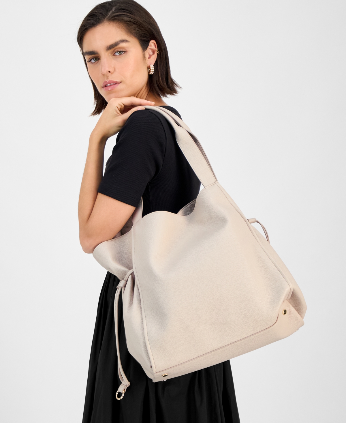 On 34th Jyyll Large Solid Tote With Removable Pouch, Exclusively At Macy's In Pink