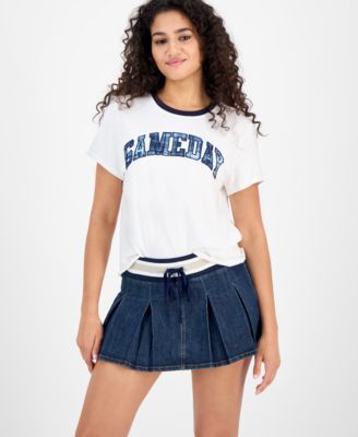 Madden Girl - Juniors' Varsity Pleated Drawstring Skirt