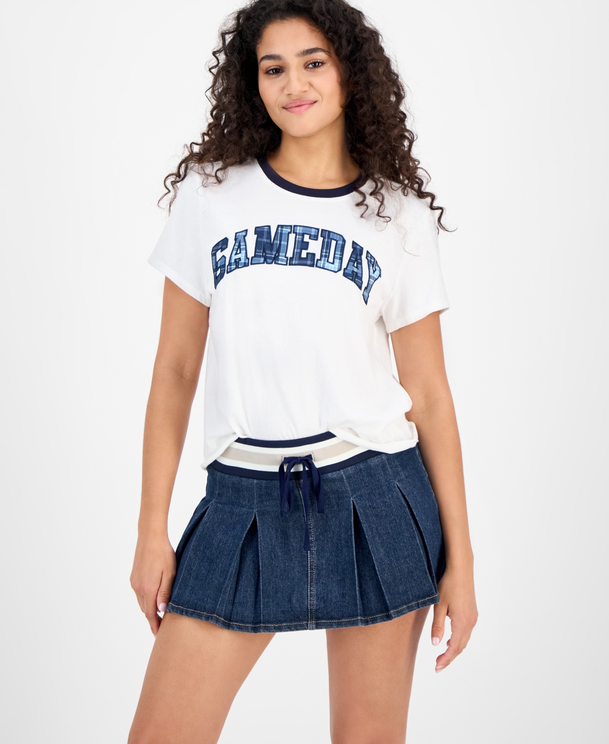 Madden Girl Juniors' Varsity Pleated Drawstring Skirt