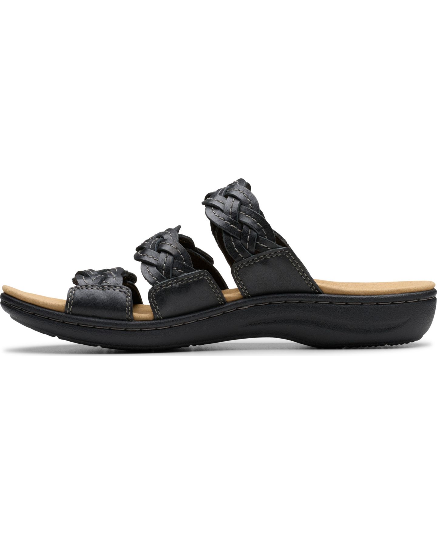 Женские сандалии Clarks Collection Laurieann Rio Slip-On Flat, цвет: Чёрный кожаный — фото 3
