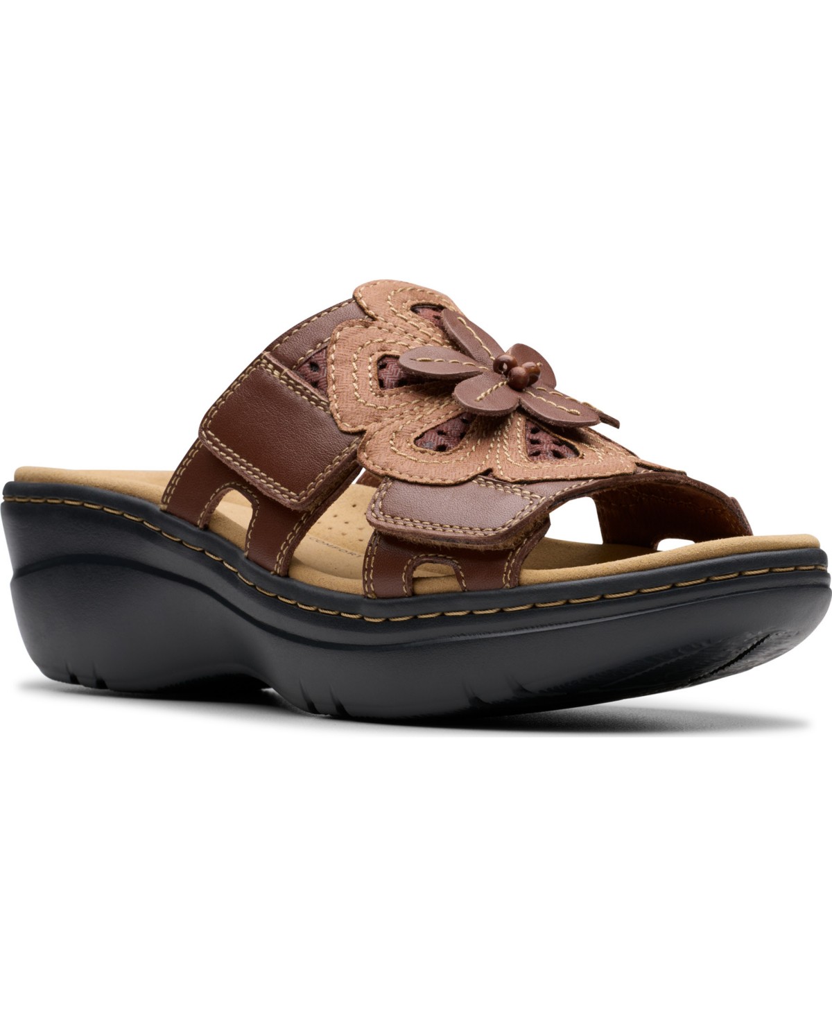 Женские сандалии Clarks Merliah2 Belle Flower Leather Wedge Sandals — фото 1