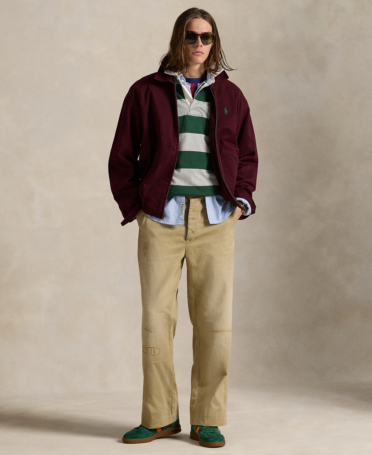 Polo Ralph Lauren Mens Striped Logo-embroidered Cotton Rugby Shirt Multi In Multi