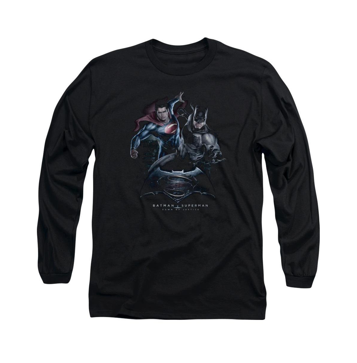 Men's Team Up Long Sleeve Adult Tee / T-Shirt - Black