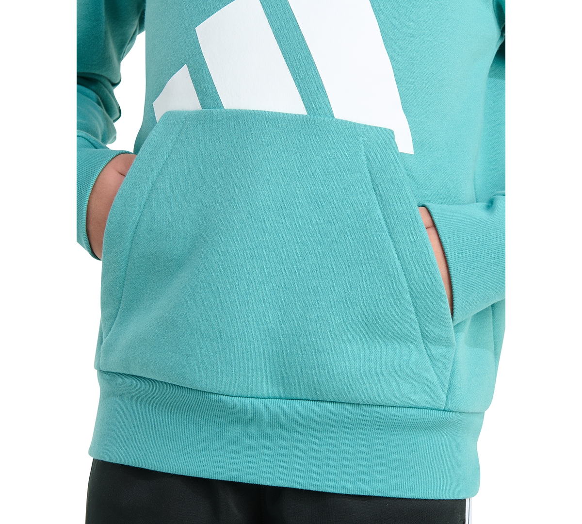 Adidas Originals Big Boys Long-sleeve Essential Big Logo Fleece Pullover Hoodie In Blue