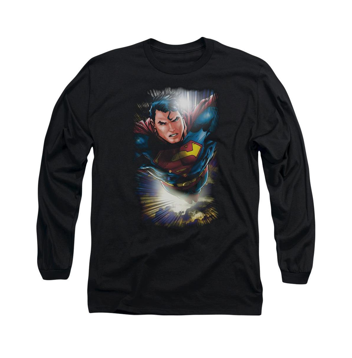 Men's In The Sky Long Sleeve Adult Tee / T-Shirt - Black