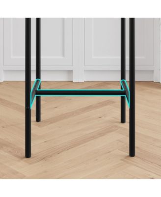 Bar Stools Set of 2, Barstool Set of 2, 25.5 Inches Upholstered Bar Chairs for 2, Counter Height Bar Stools Set for Island, Counter Bar, Retro Black