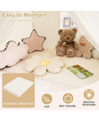 Large Toddler Playhouse Tent with Door Curtains Windows