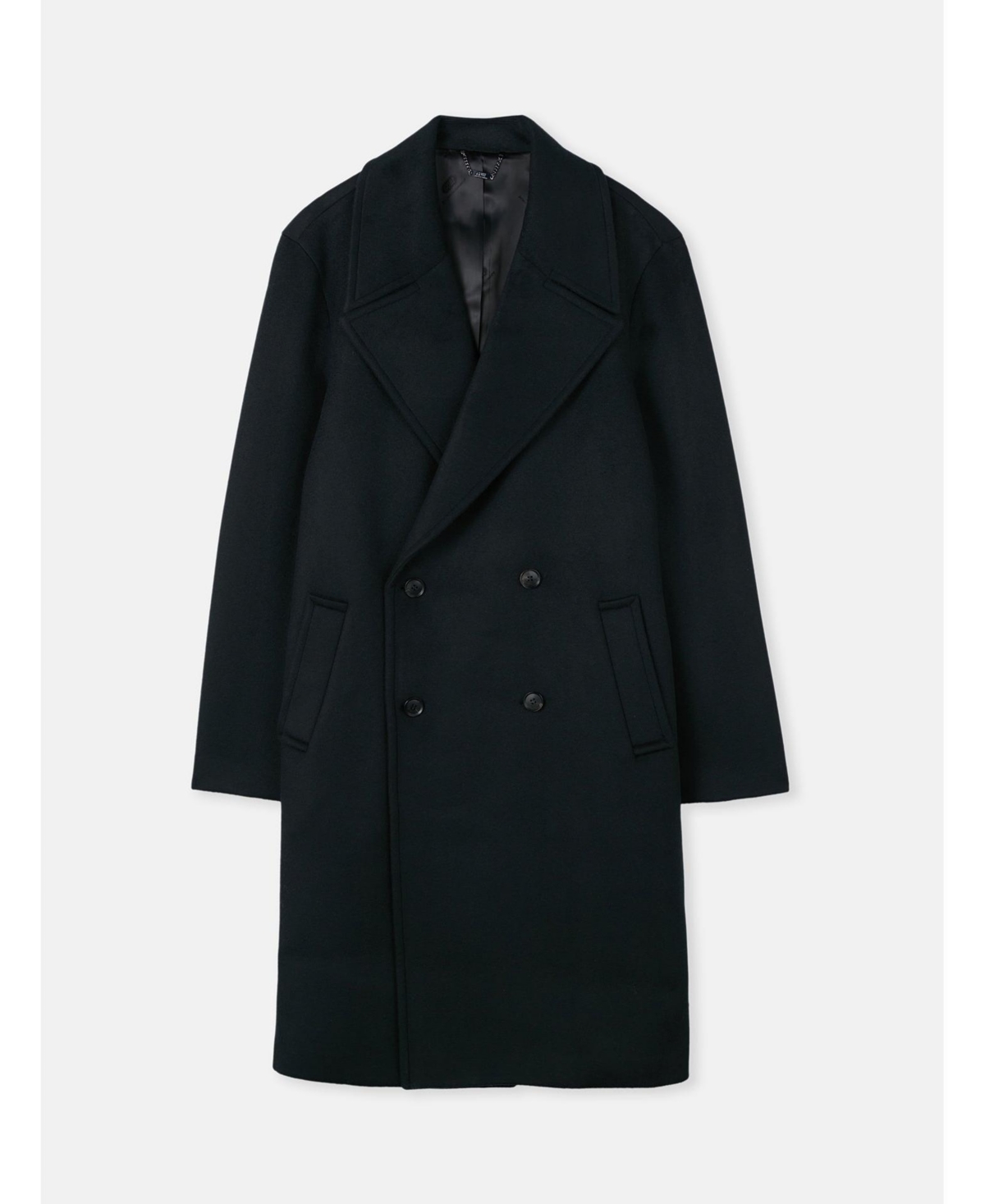 Men's Double-Breasted Cashmere Coat for Men - Black-blue graphite