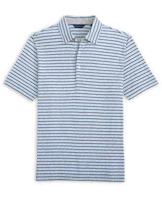 Men's Cotton/Lyocell Stripe Polo, Blue