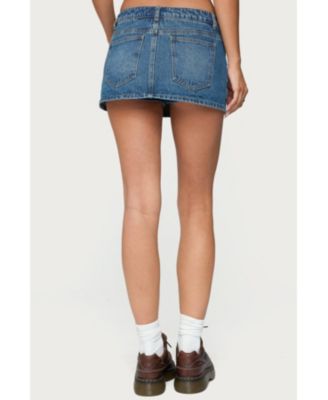 Women's Ziggie Tie Front Denim Mini Skort