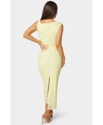 Women's Twist Sleeve Lace Midi Dress