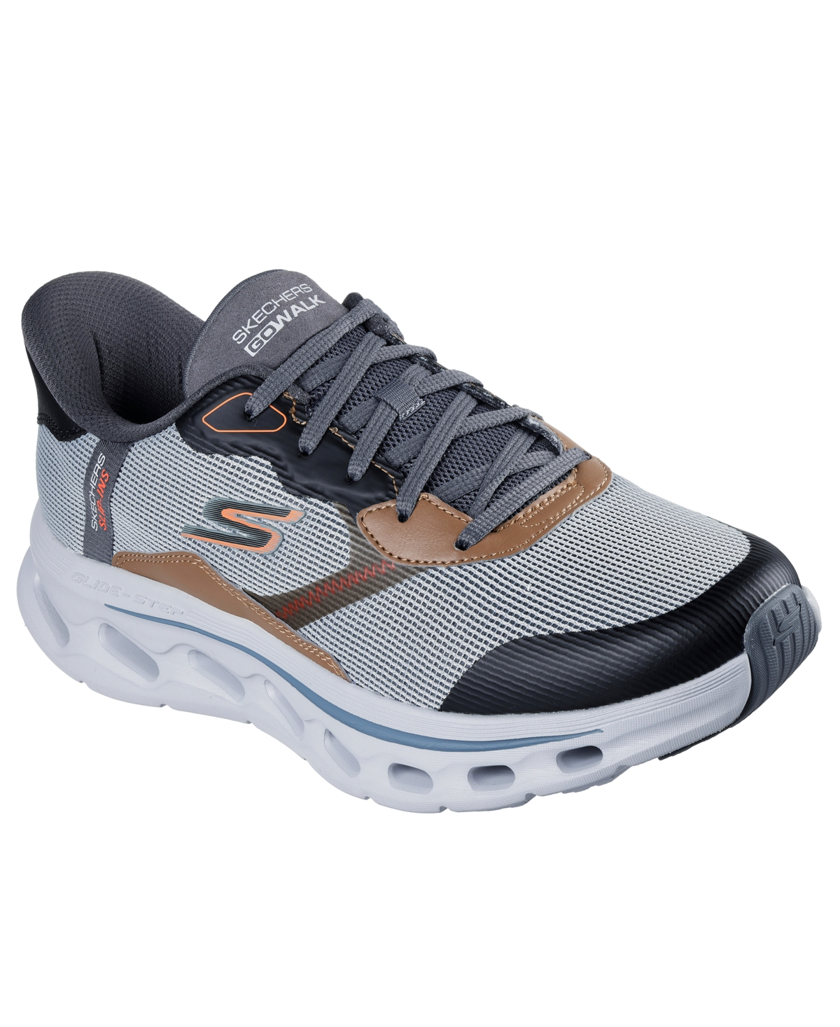Men's Slip-Ins: Go Walk Glide-Step 2.0 - Zach Walking Sneakers from Finish Line - Gray, White, Multi