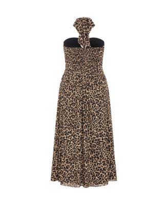 Plus Size Everlee Print Halter Neck Maxi Dress