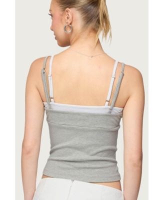 Womens Lilian Layered Striped Tank Top