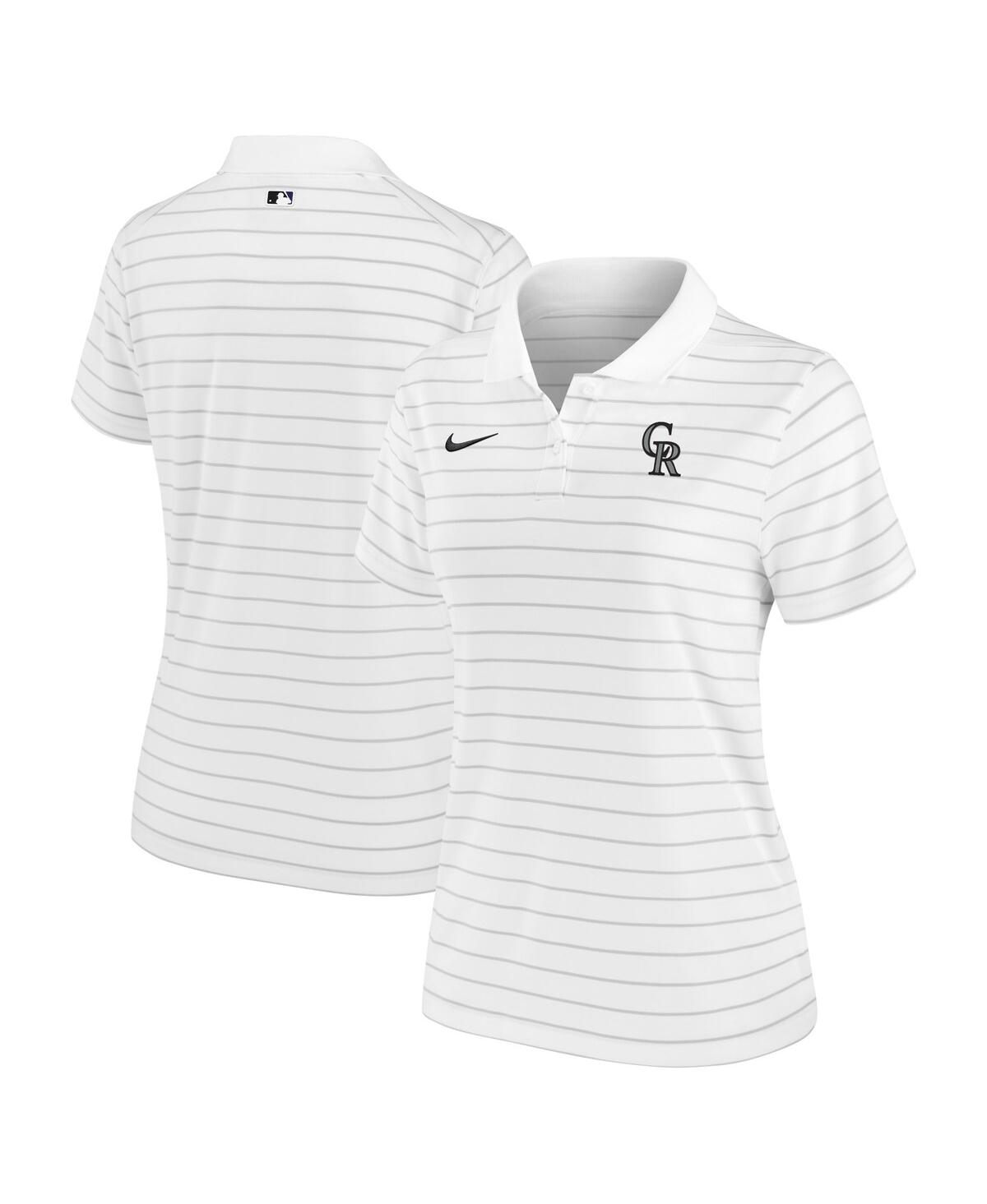 Women's White Colorado Rockies Authentic Collection Victory Performance Polo Shirt - White