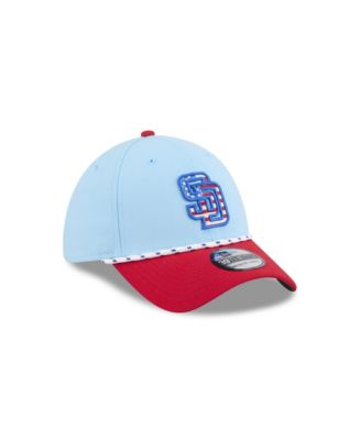 Men's Light Blue/Red San Diego Padres 2025 Fourth of July 39THIRTY Flex Hat