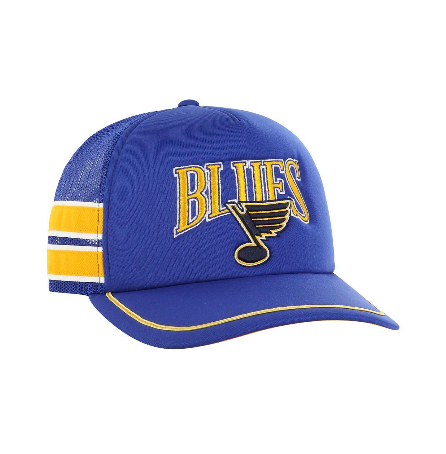 Мужская кепка '47 Brand Blue St. Louis Blues Sideband Stripes Trucker Snapback Hat — фото 2