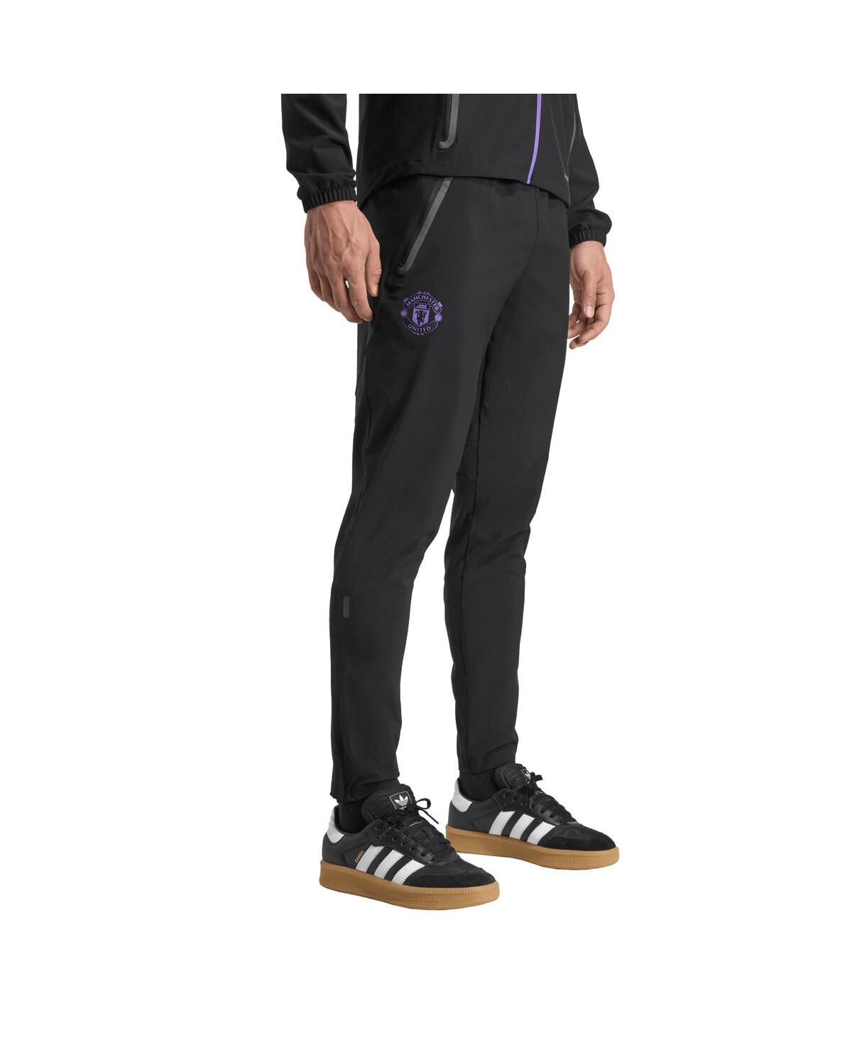 Мужские черные брюки для путешествий Manchester United 2025/26 Tiro Vis Tech AEROREADY Travel