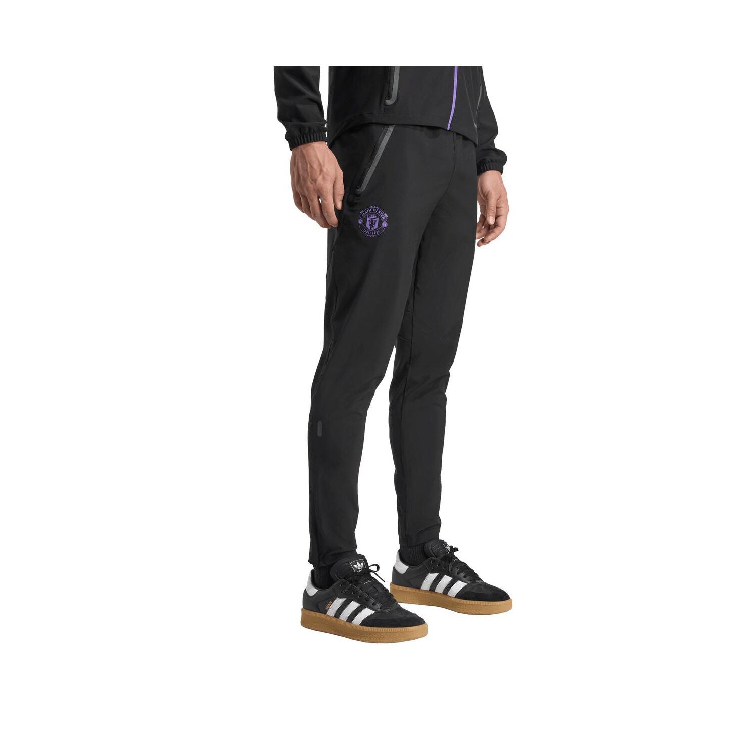 Men's Black Manchester United 2025/26 Tiro Vis Tech AEROREADY Travel Pants