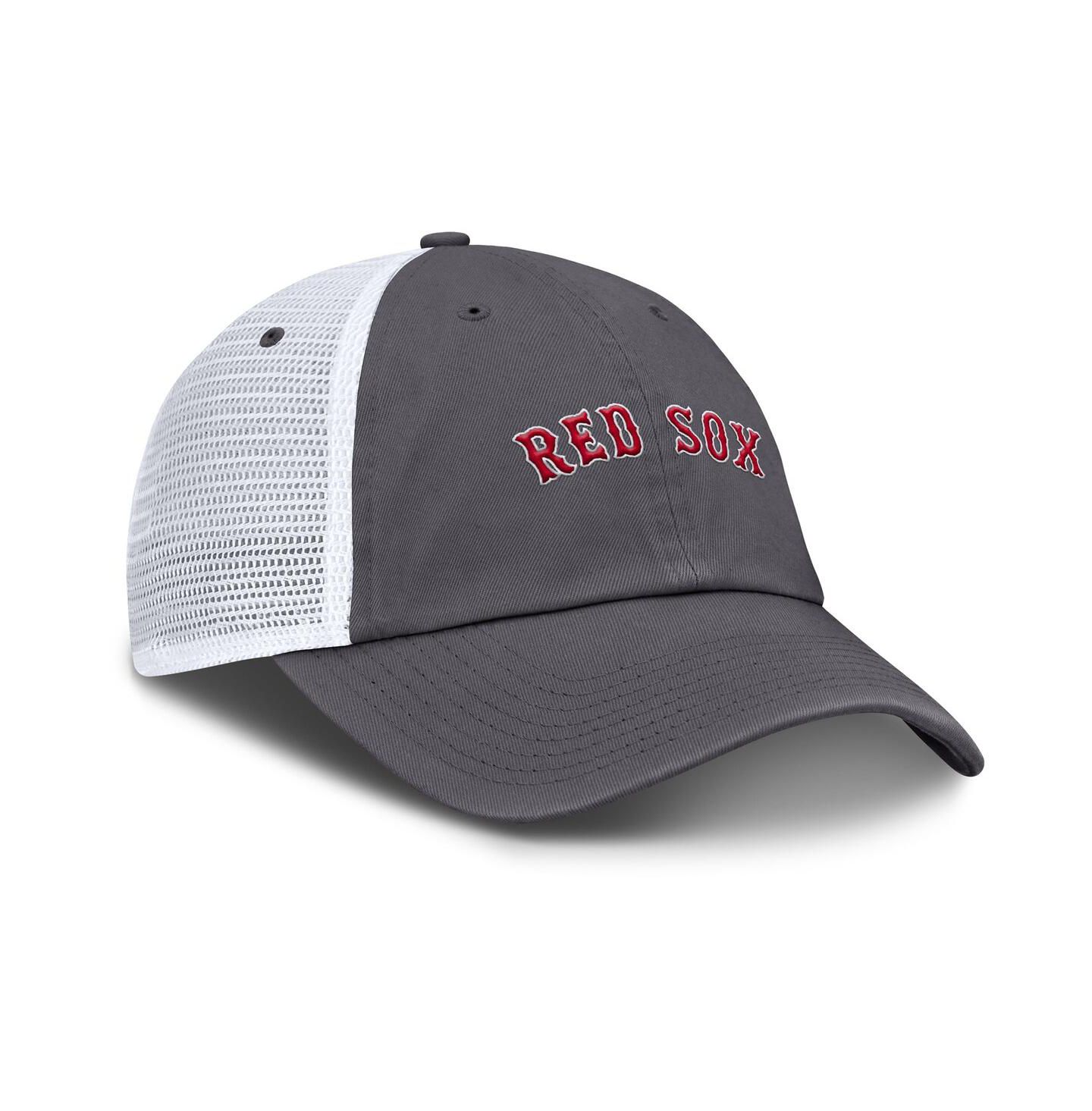 Мужская кепка Nike Gray Boston Red Sox Wordmark Club Adjustable Trucker Hat — фото 3