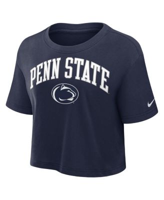 Women's Navy Penn State Nittany Lions Athletic Prep Arch Performance Cropped T-Shirt