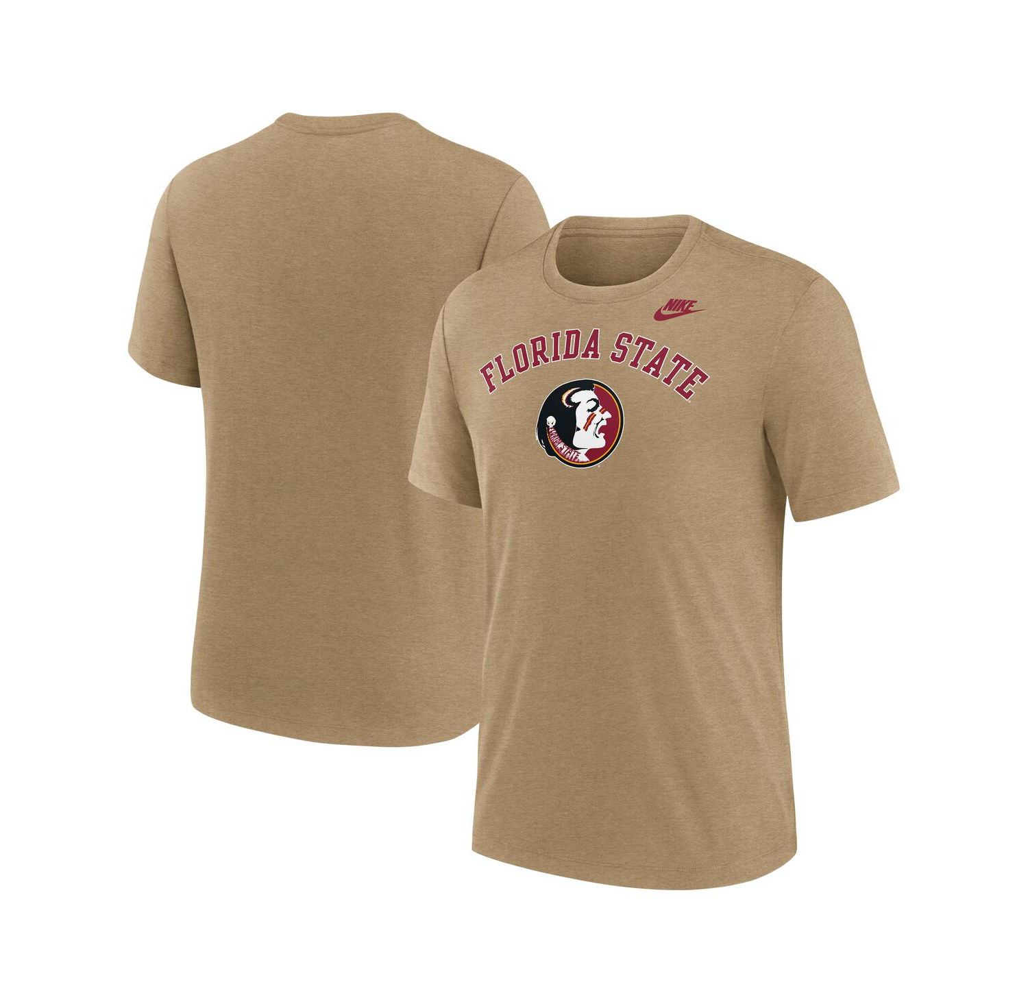 Men's Heather Light Brown Florida State Seminoles Legacy Arch Tri-Blend T-Shirt