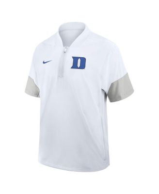Men's White Duke Blue Devils 2025 Sideline Short Sleeve Quarter-Zip Coach Jacket