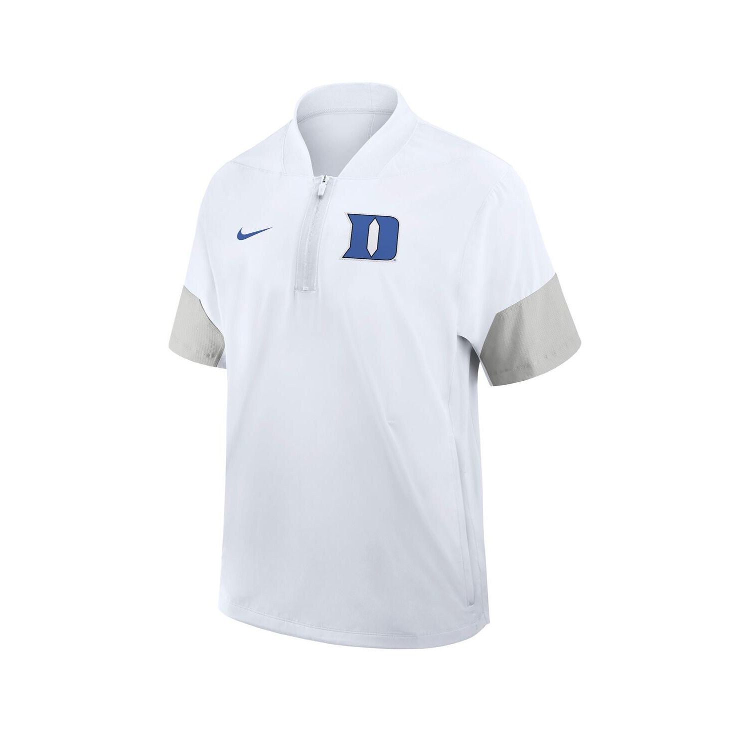 Men's White Duke Blue Devils 2025 Sideline Short Sleeve Quarter-Zip Coach Jacket
