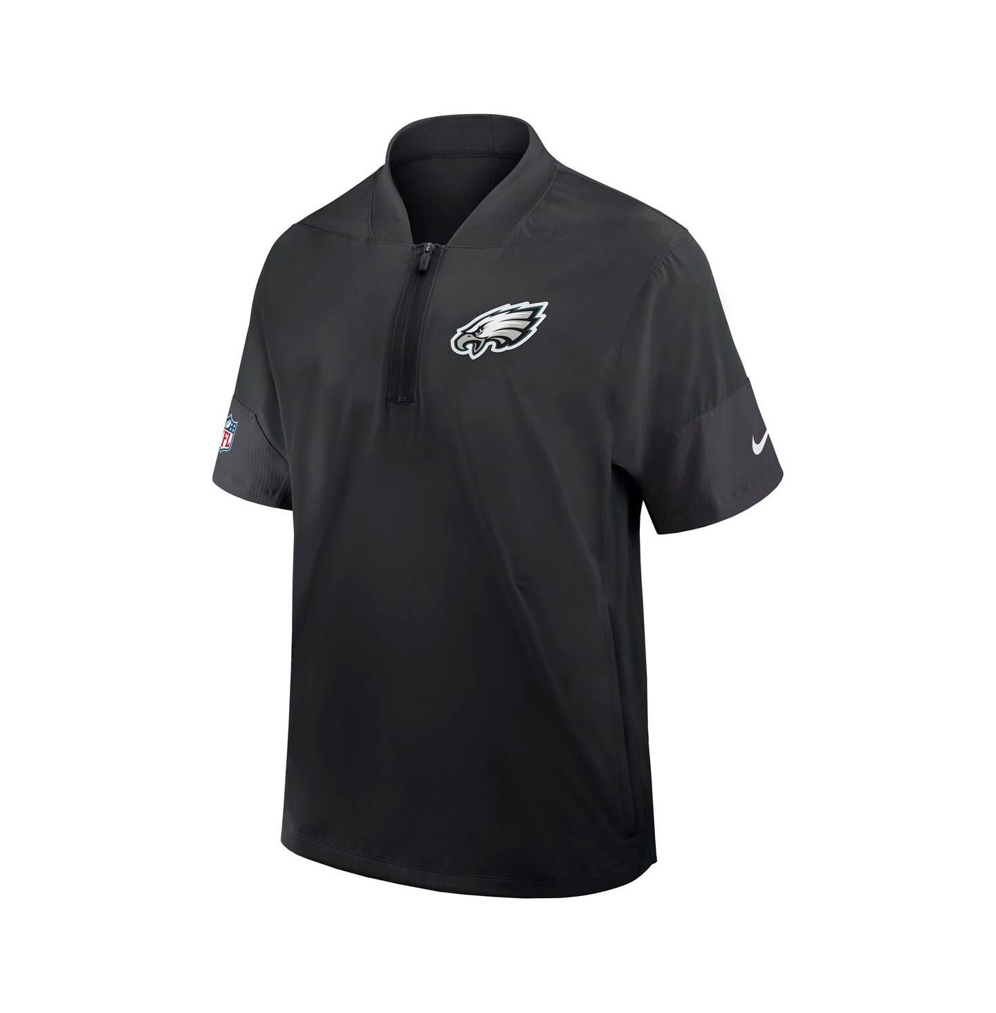 Мужская куртка Nike Black Philadelphia Eagles Sideline Short Sleeve Quarter-Zip Performance Coach — фото 2