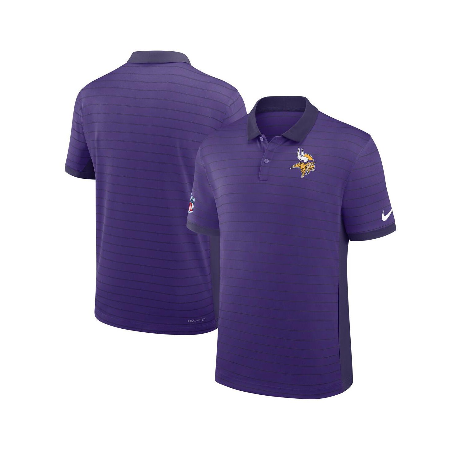 Men's Purple Minnesota Vikings Sideline Victory Stripe Performance Polo Shirt
