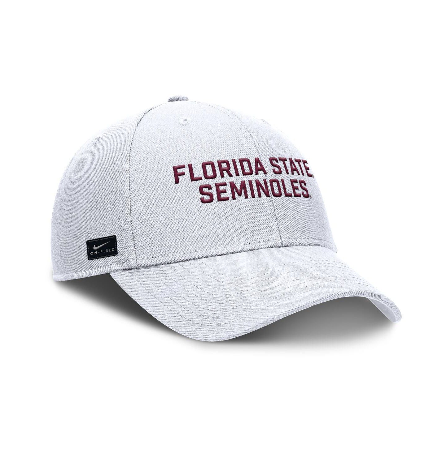 Мужская кепка Nike White Florida State Seminoles Rise Practice Adjustable Hat — фото 3