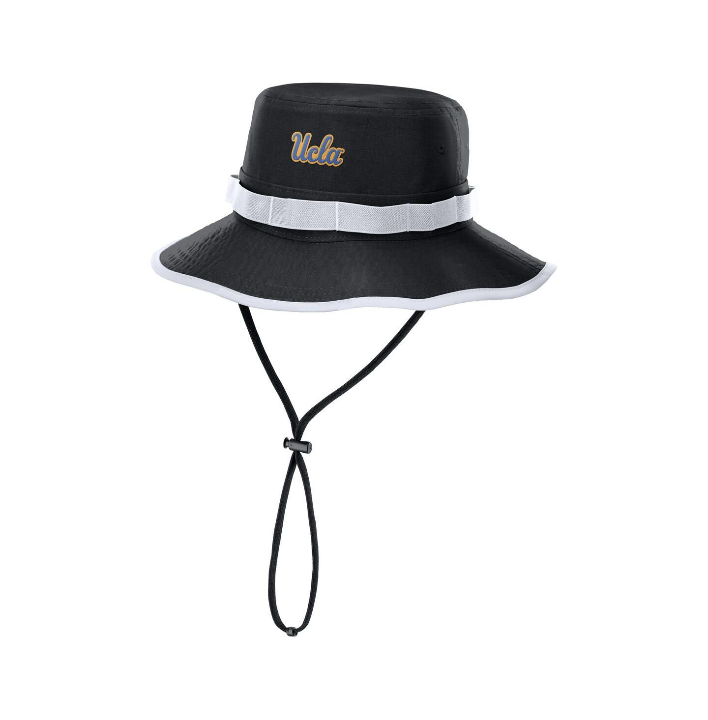 Мужская панама Nike Black Ucla Bruins 2025 Sideline Apex Boonie Performance Bucket Hat — фото 1
