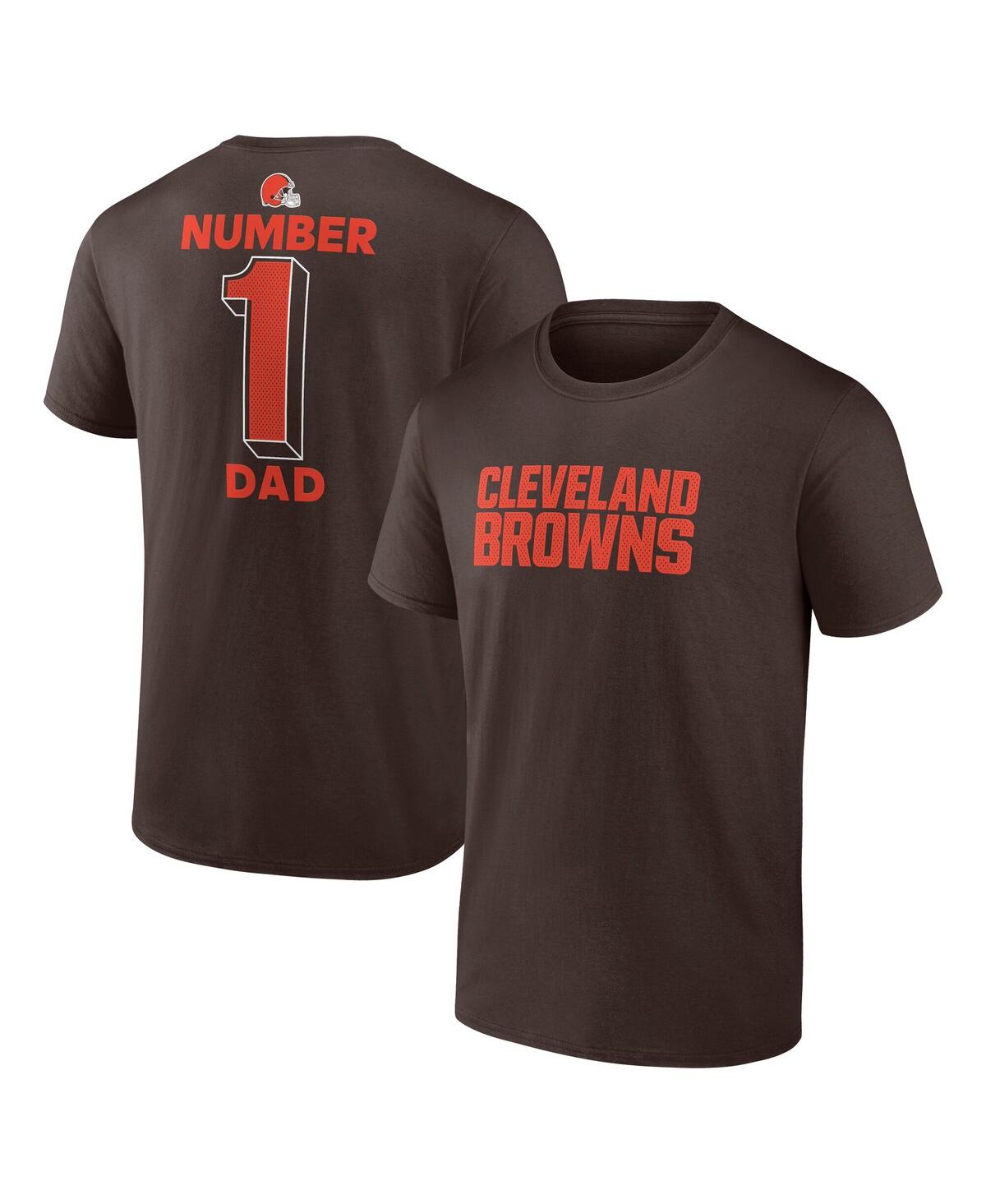 Men's Brown Cleveland Browns 1 Dad Jersey T-Shirt - Brown