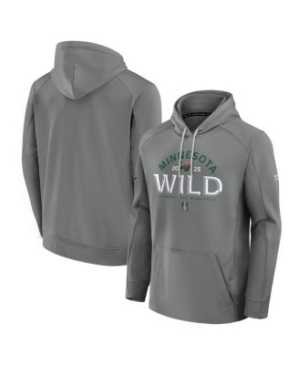Fanatics - Men's Gray Minnesota Wild 2025 Stanley Cup Playoffs Authentic Pro Rink Fly Fleece Pullover Hoodie