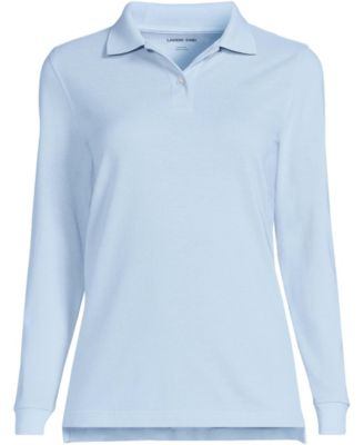 Women's School Uniform Long Sleeve Mesh Polo Shirt