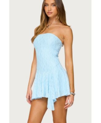 Women's Elaia Asymmetric Strapless Lace Mini Dress
