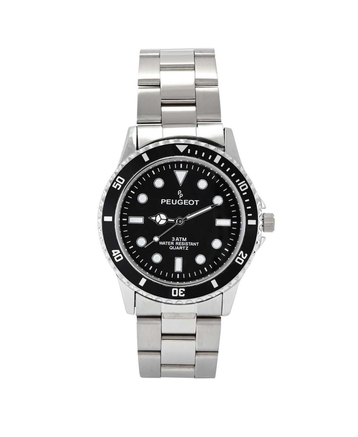 Мужские спортивные часы-браслет из нержавеющей стали с черным циферблатом диаметром 40 мм и безелем