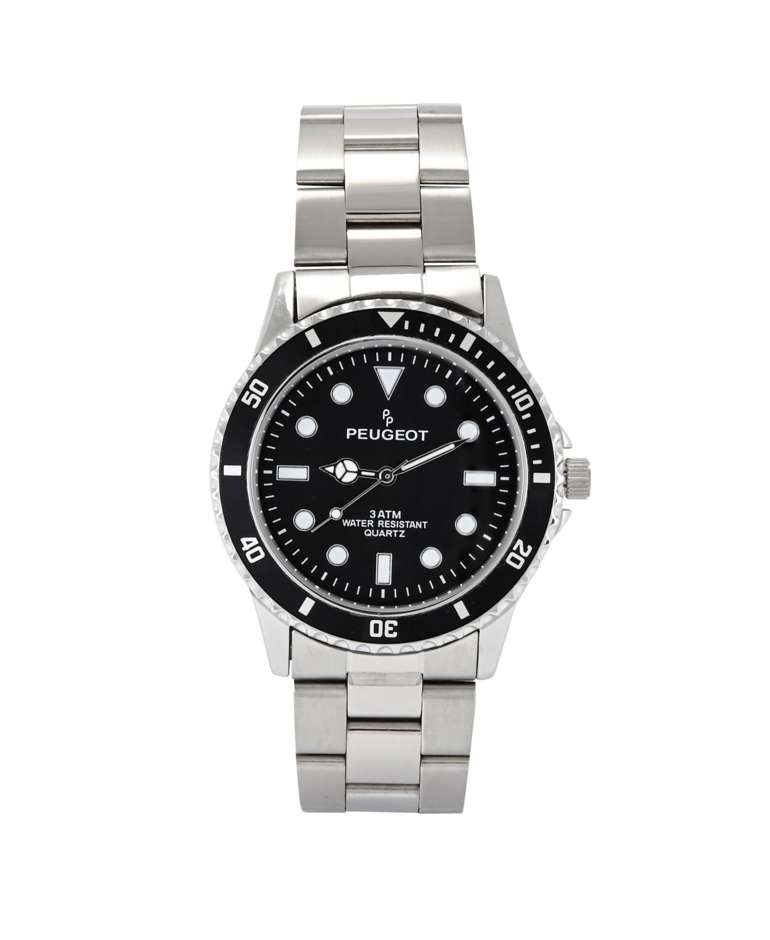 Men's 40mm Blue Dial Sport Bezel Stainless Steel Bracelet Watch