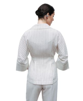 Women's Striped Linen Jacket