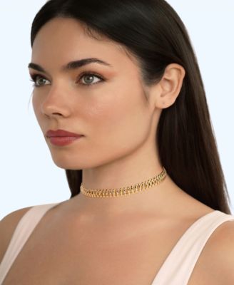 Oval Dome Baguette Chain Necklace