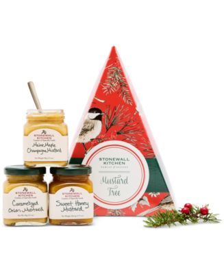 Stonewall Kitchen Holiday Mustard Tree Gift Box, 3 Piece Set - Macy's