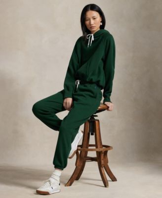 Polo Ralph Lauren Womens Shrunken Fit Fleece Hoodie Drawstring Sweatpants