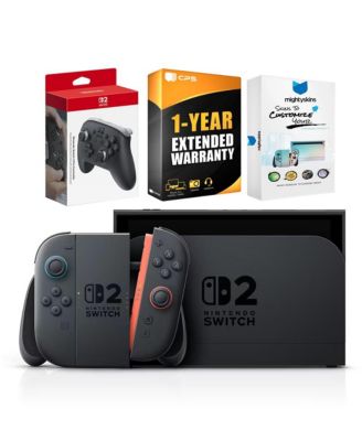 Switch 2 Mario Kart World Bundle with Pro Controller, MightySkins Code and 1 CPS Year Extended Warranty